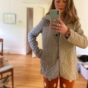 Classic Anthro Overcoat - Gray, diamond stitched, great condition